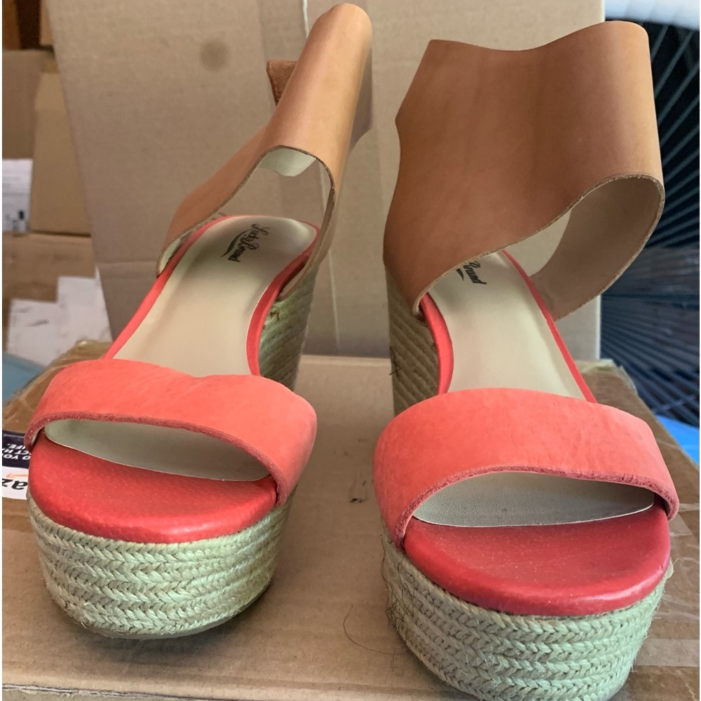 Lucky Brand Olla Espadrille Wedge Camel Combo Sz 10M